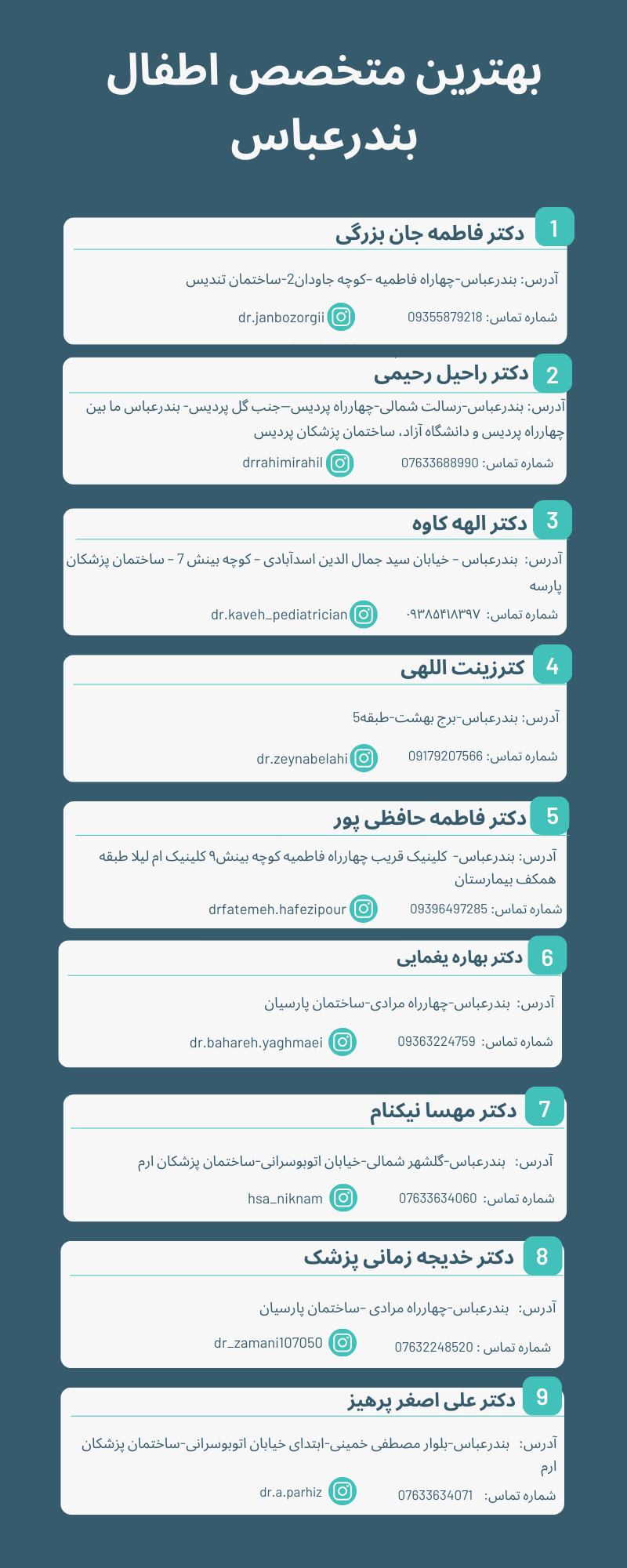 بهترین پزشک کودکان بندرعباس